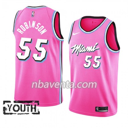 Camiseta Niños Miami Heat Duncan Robinson 55 2018-19 Nike Rosa Swingman